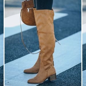 Kenny Faux Suede Over the Knee Boots